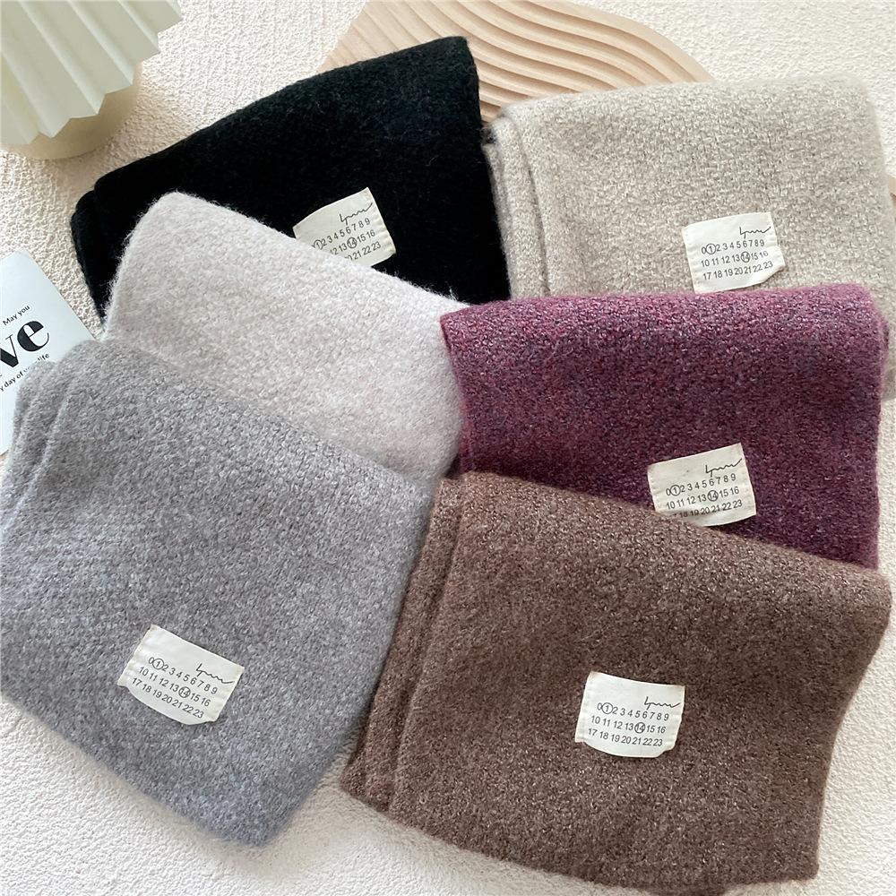 Écharpe femme automne hiver mode couleur unie tricoté écharpe chaude