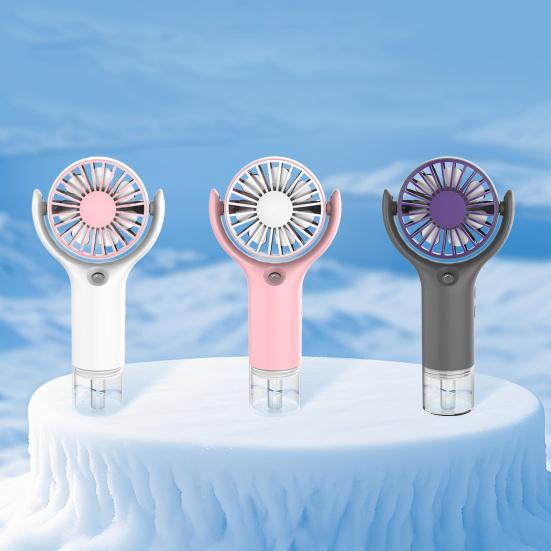 Handheld Misting Fan with USB Charging Portable Wearable Cooling Fan for Students Travel Water Spray Long Battery Life Low Noise