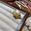 Vintage Three-dimensional Pearl Luxury Ring, Three-dimensional High-end Copper-plated Real Gold Natural Gemstone Ring