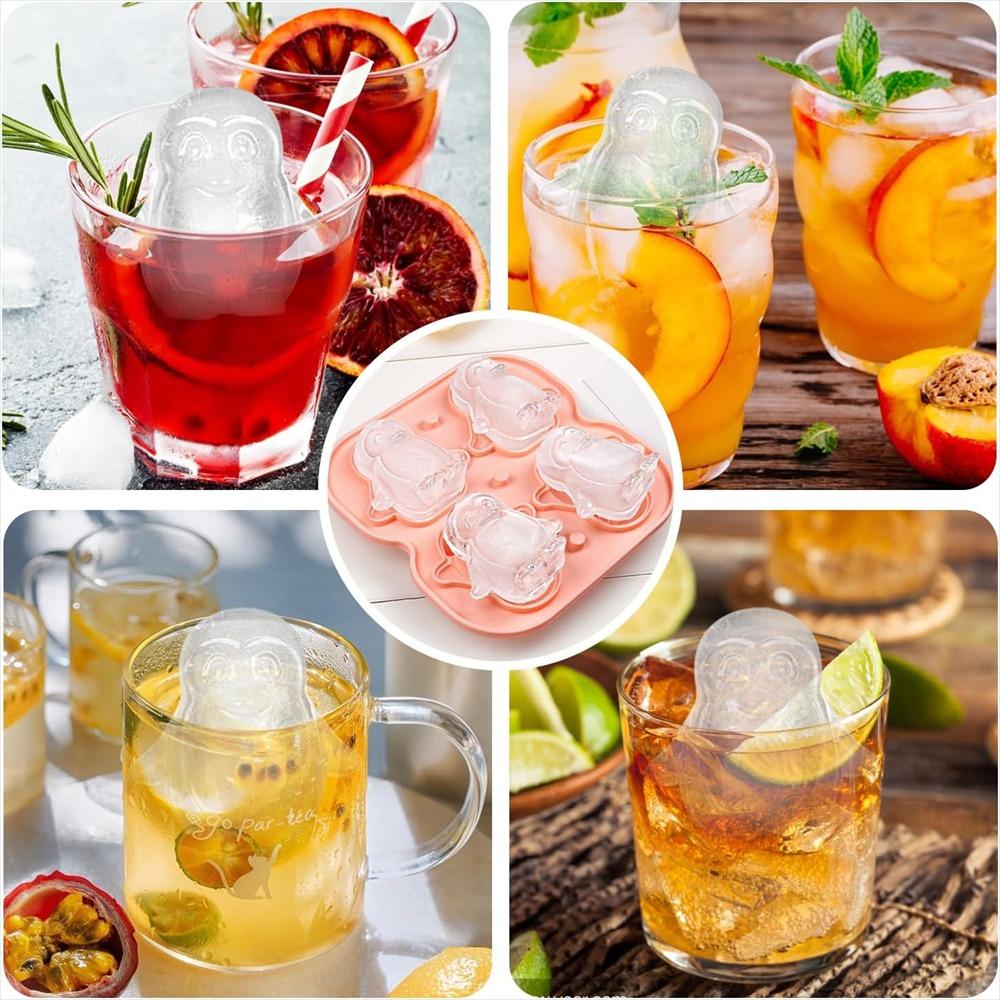 Penguin Ice Cube Mold2.2 Inch Large Thick Silicone Whiskey Ice MoldFun Shape Suitable for Cocktails Bourbon Ice Cube Tray