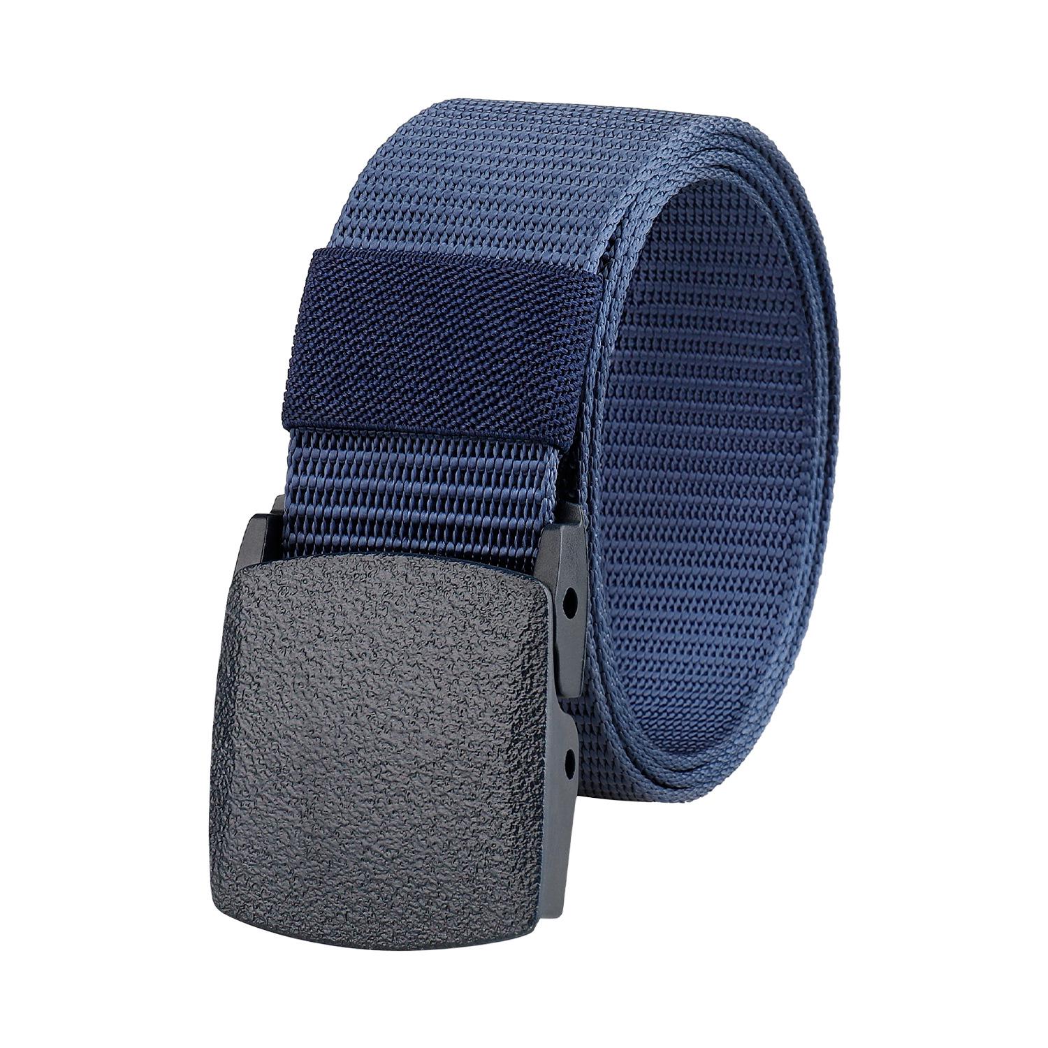 

Мужской универсальный нейлоновый тактический ремень - холст, автоматическая пряжка, идеально подходит для повседневного, военного и наружного использования 125 cm темно-синий