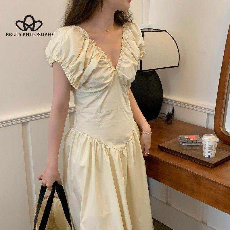 Francouzské retro Hepburn elegantní plisovaný výstřih bez rukávů Středně dlouhé šaty úzkého střihu Dámská móda Elegantní společenské dlouhé šaty