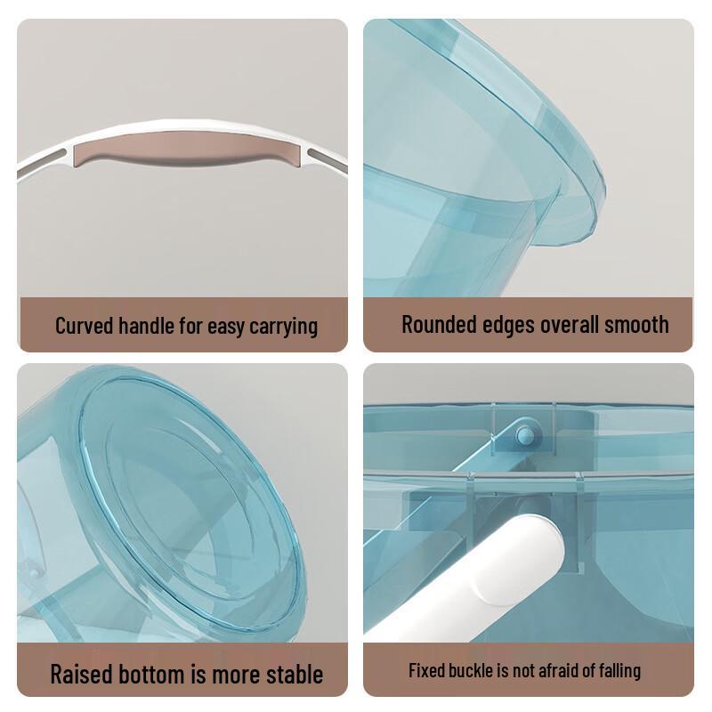HUIHUADU Large Capacity Transparent Plastic Bucket with Handle