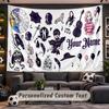 Wednesday Addams Personalized Tapestry Support Custom Name, Wall Art Home Decoration