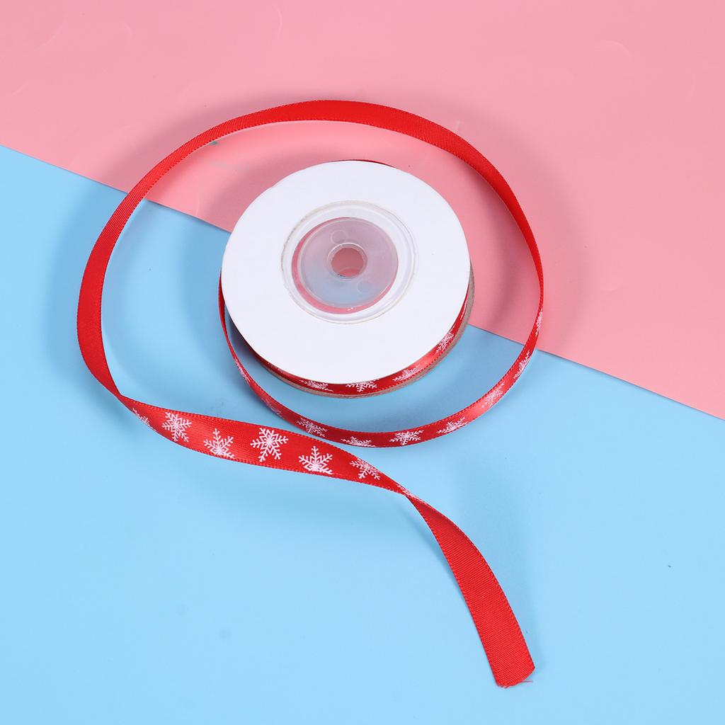 10 Meter Christmas Holiday Winter Grosgrain Ribbon Snowflakes Pattern Satin Ribbon For Candy Box Gift Wrapping DIY Crafts Patchw