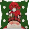 Christmas Pillowcase Linen Print Elk Snowman Home Decoration Sofa Cushion Cover