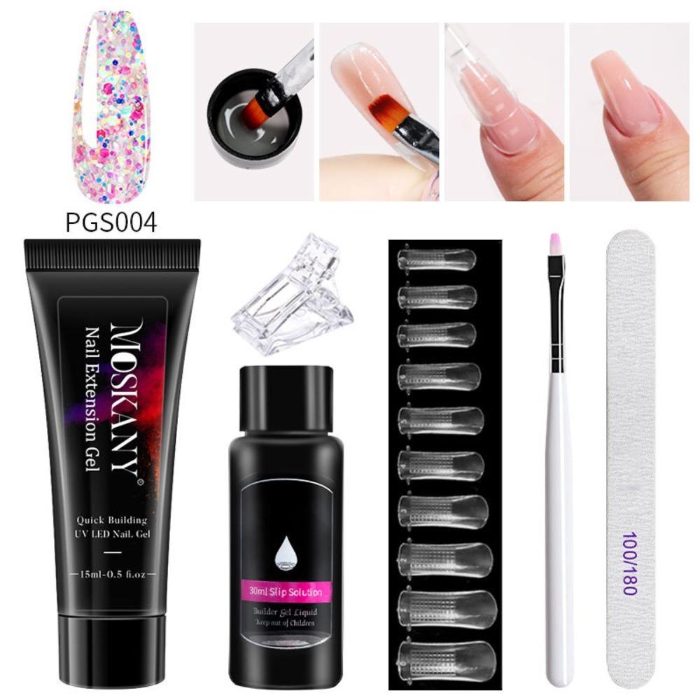 

DIY Poly Nail Gel Set Cuticle Pusher Nail Manicure Set Art Nail Extension UV Gel Women Fashion