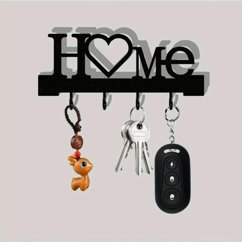 No-Drill Key Rack Iron Material Key Wall Hook Durable Wall Mounted Key Holder  Living Room