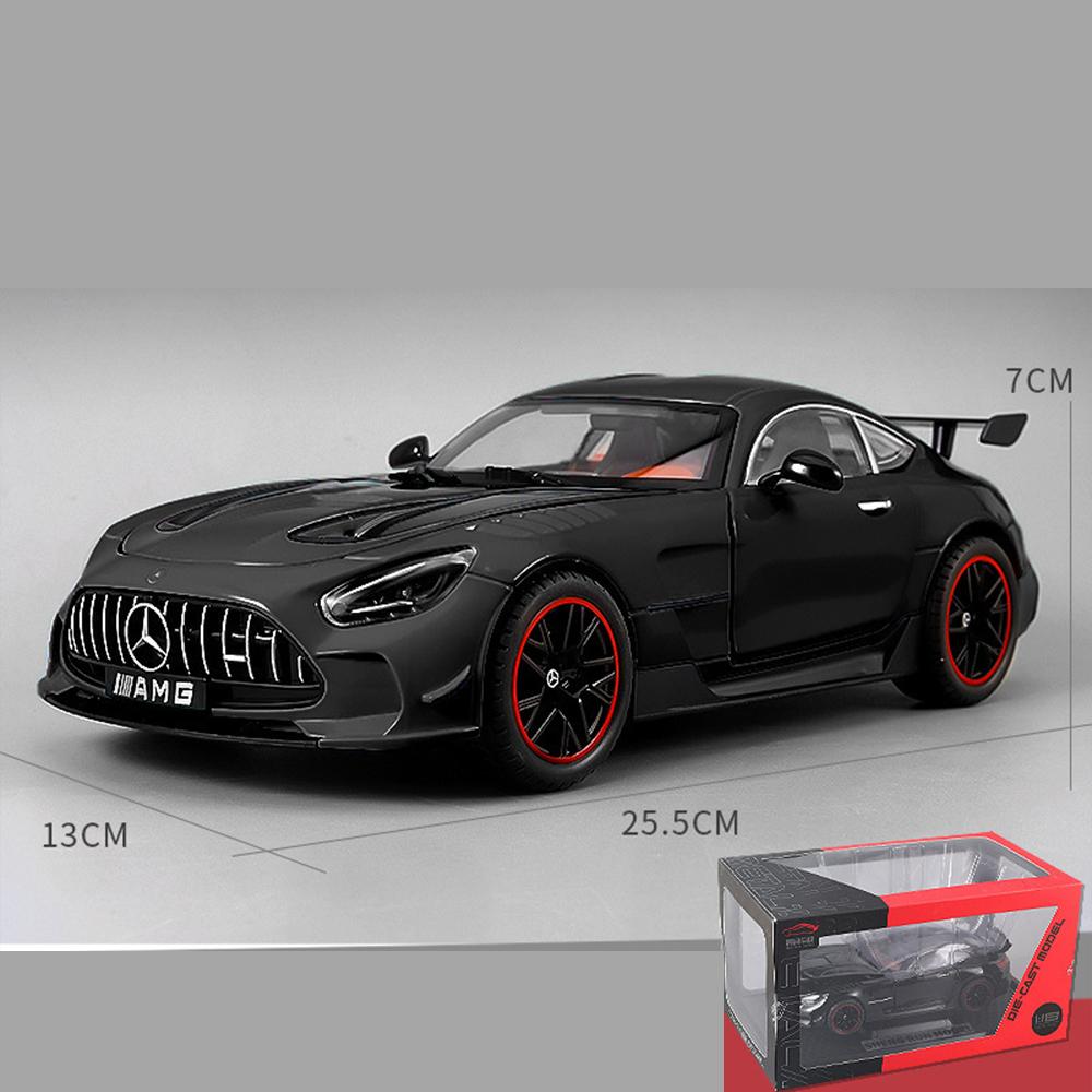 

1/18 масштаб Benz AMG GT Black Series литая под давлением модель автомобиля со звуком и светом, модель игрушечного автомобиля с откатом для детей и взрослых, коллекция в подарок 1/18-Size:25.5*13*7cm чёрный