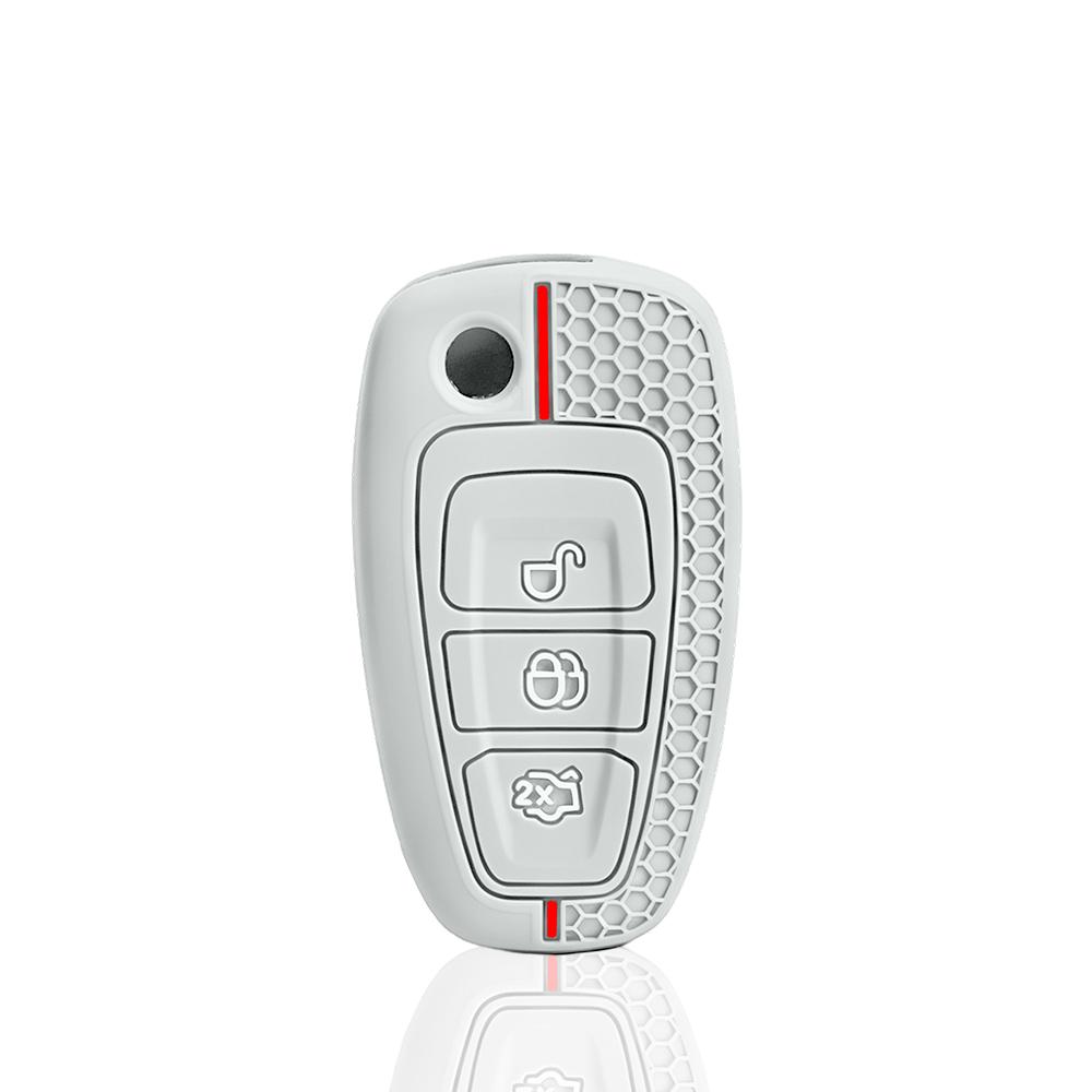 

Gray 3 Button Silicone Car Remote Key Fob Cover Case For Ford Ranger C-Max S-Max Focus MK3 Galaxy Mondeo Transit Tourneo Custom сірий колір