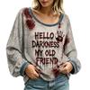 Women's Casual Long Sleeve Neck Top for Everyday Wear