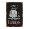pc Flamingo Metal Sign Surround Yourself With Those Who Make You Happy Tin Sign for Home Living Room Bathroom Decor xinc