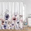 Watercolor Flowers Floral Shower Curtains Butterfly Greenery Plants Nature Home Decor for Bathroom Polyester Fabric Bath Curtain