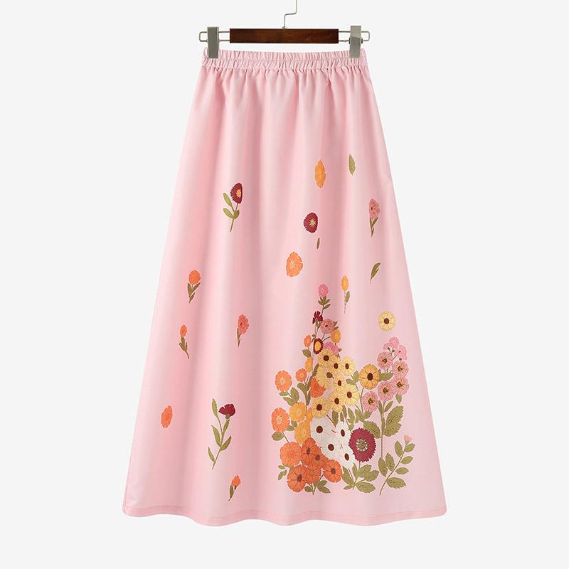 ZANZEA Women Casual Elastic Waist Loose Summer Floral Skirts