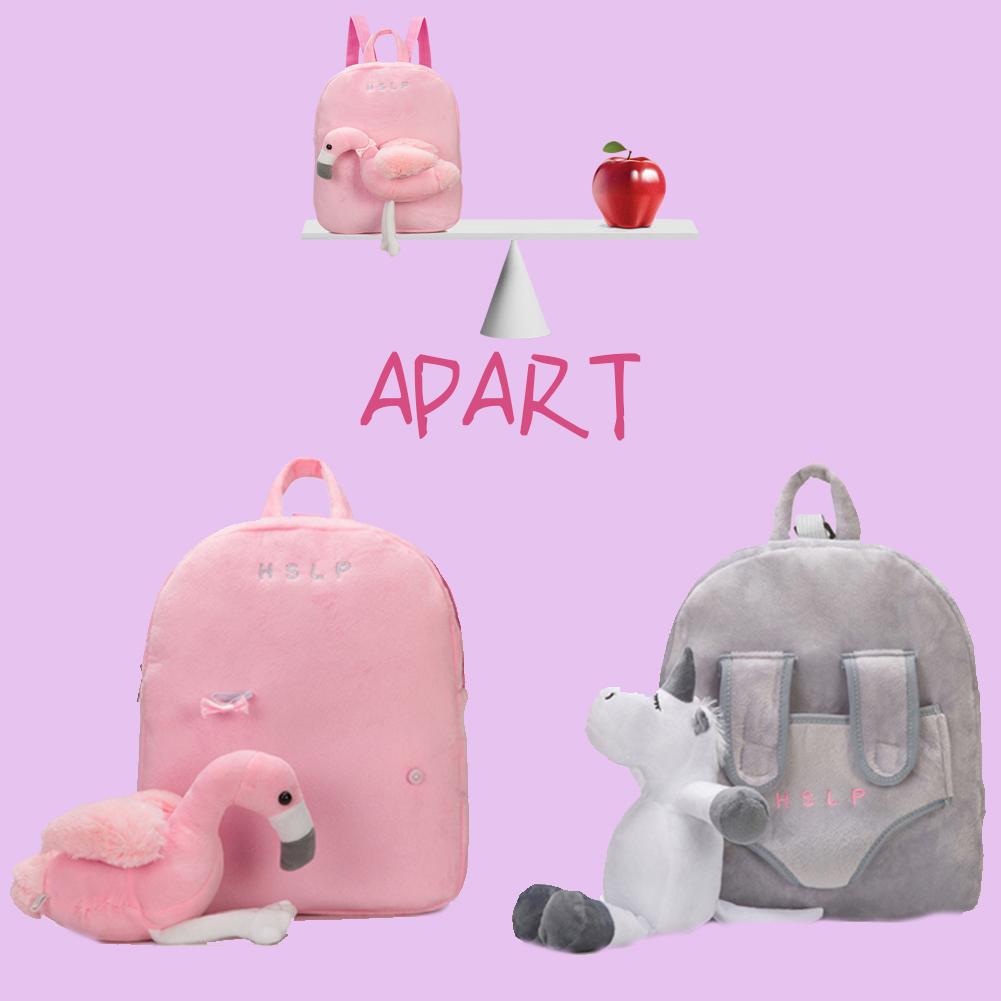 Cute 3D Flamingo Backpack Children School Backpacks with Leash Safety Harness for Girls Boys