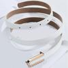 Fashionable Alloy U Shaped Buckle Slim Belt for Women Perfect for Casual and Business Outfits