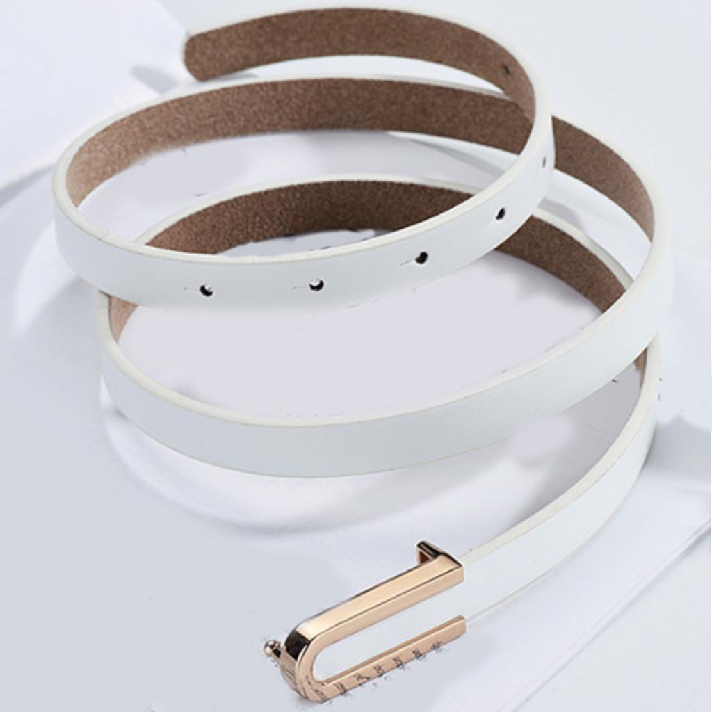 Fashionable Alloy U Shaped Buckle Slim Belt for Women Perfect for Casual and Business Outfits