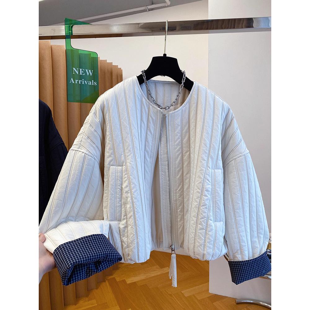 2025 Spring/Autumn Korean Chic Plus Size Quilted Loose Cotton Jacket for Women