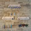 Farmhouse Entryway Wall Hook Rack Wooden Welcome Hook Rack For Coats Key Hat Bathroom Storage Organizers