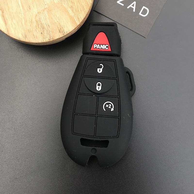 ZAD silicone rubber car key cover case skin shell protect holder set for jeep for Chrysler Fobik for Dodge Ram 3button keyles