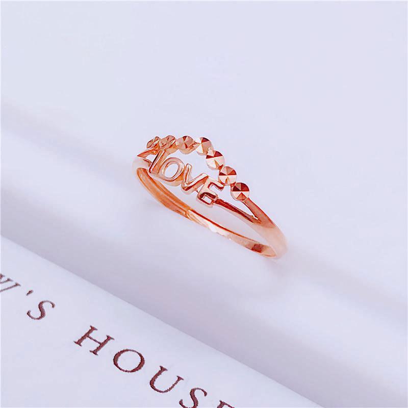 Rose Gold Plated Fashion Personality Letter Ring Opening Design Purple Gold Ring