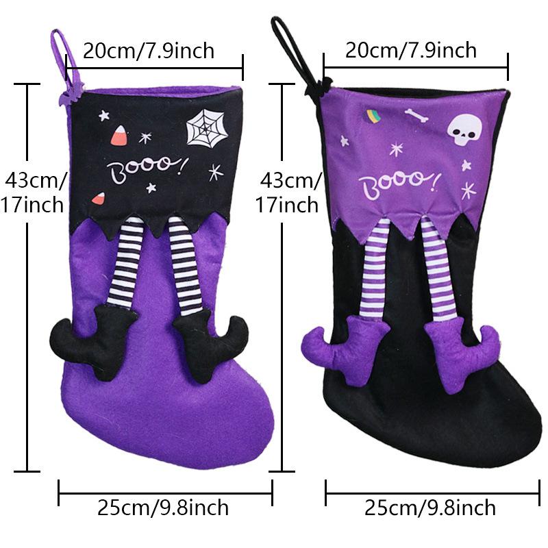Long Legs Halloween Stockings Bag Creative Witch's Mid-Tube Boots Decoration for Halloween Festive Gifts Home Decor