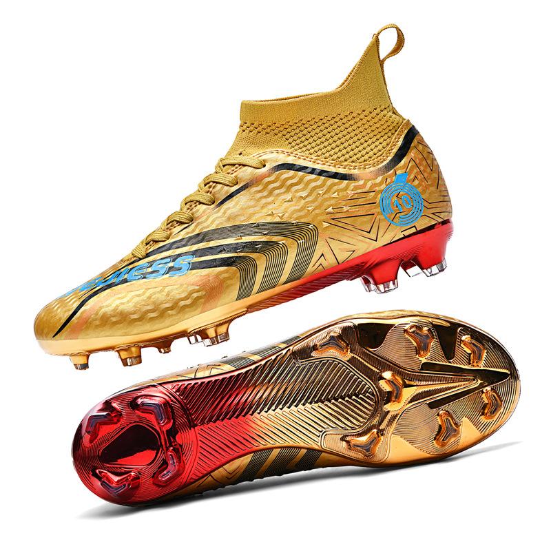 New High-top Men's and Women's Football Shoes Long Nails Broken Nails Competition Training Shoes Men's and Women's Adult Sports Football Shoes