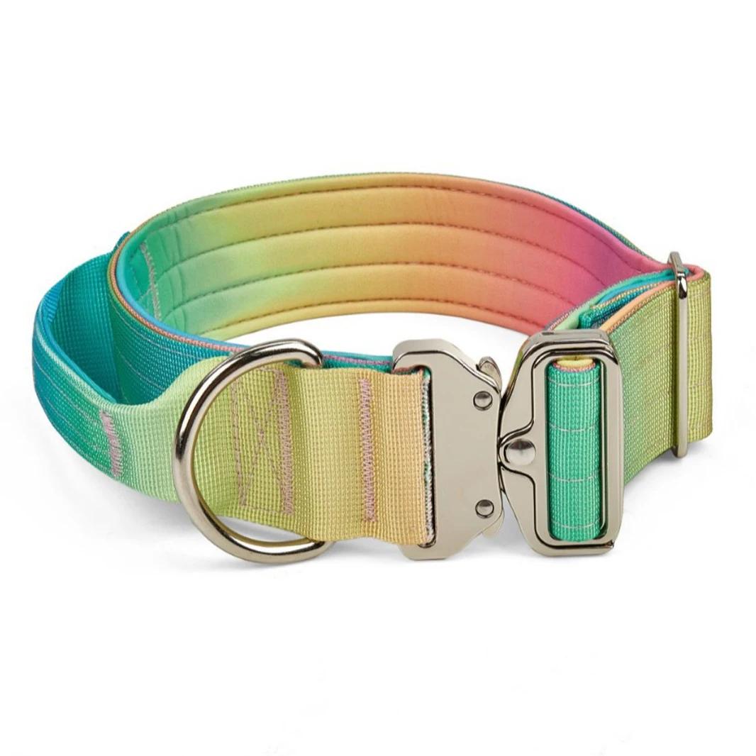 

Нейлоновый комплект поводка для собаки с постепенным изменением цвета, двойной ошейник, ширина 5 см, товары для средних и крупных питомцев, тренировочная веревка для собаки, аксессуары M-5mm-43-58cm