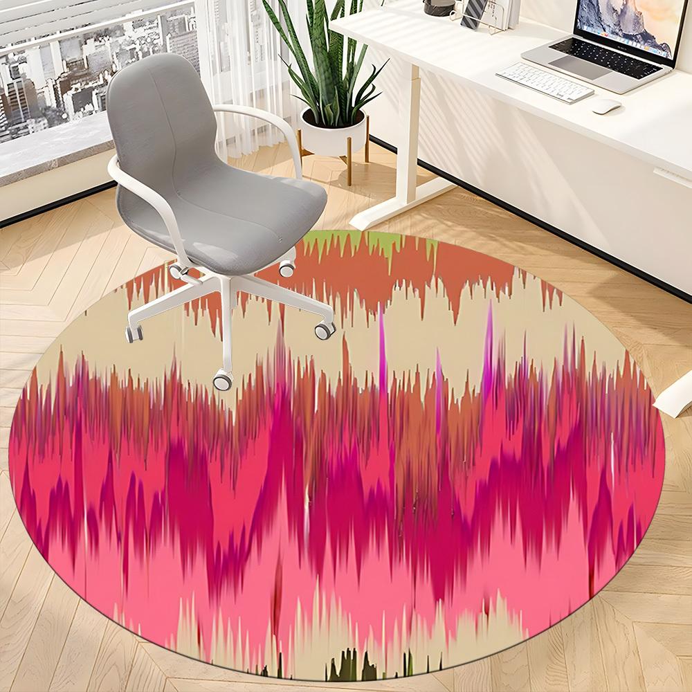 1pc Abstract Pattern Office Round Rug, Non-slip, Soft and Durable Office Rug for Interior Decoration, Perfect for Office, Beautiful Decoration yy26031