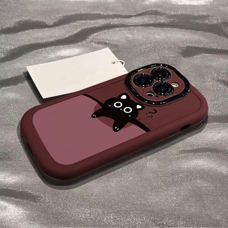 Question Mark Cat Is Suitable for Apple 11promax Mobile Phone Case iPhone11Plus Cute Cartoon Puff Case.