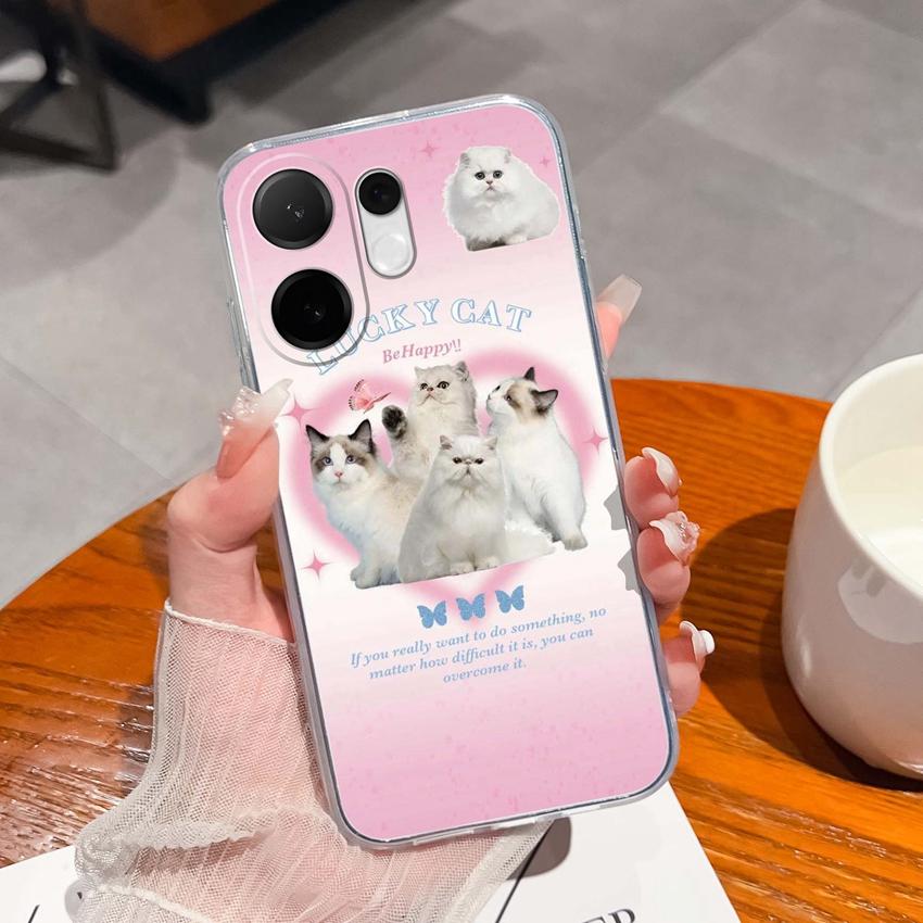 Casing For Vivo V60 V40 Lite V30e Y38 Y39 Y78 X200 Ulta X200s Case Cute Rabbit Panda Dog Back Covers TPU Silicone Soft Clear Phone Bags For Vivo Shell
