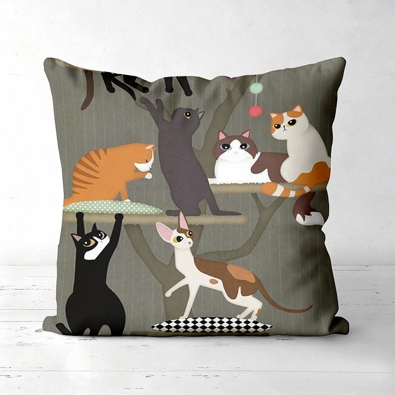 1 Pieces Cute Cartoon Cats Pillow For Home Decor Polyester pillowcase, sofa decorative cushion cov Headboard Pillow