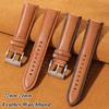 22mm 24mm Cowhide Leather Watch Strap for Fossil Band for Samsung Galaxy Watch 7/6/5/4 Vintage Brown Quick Release Bracelet