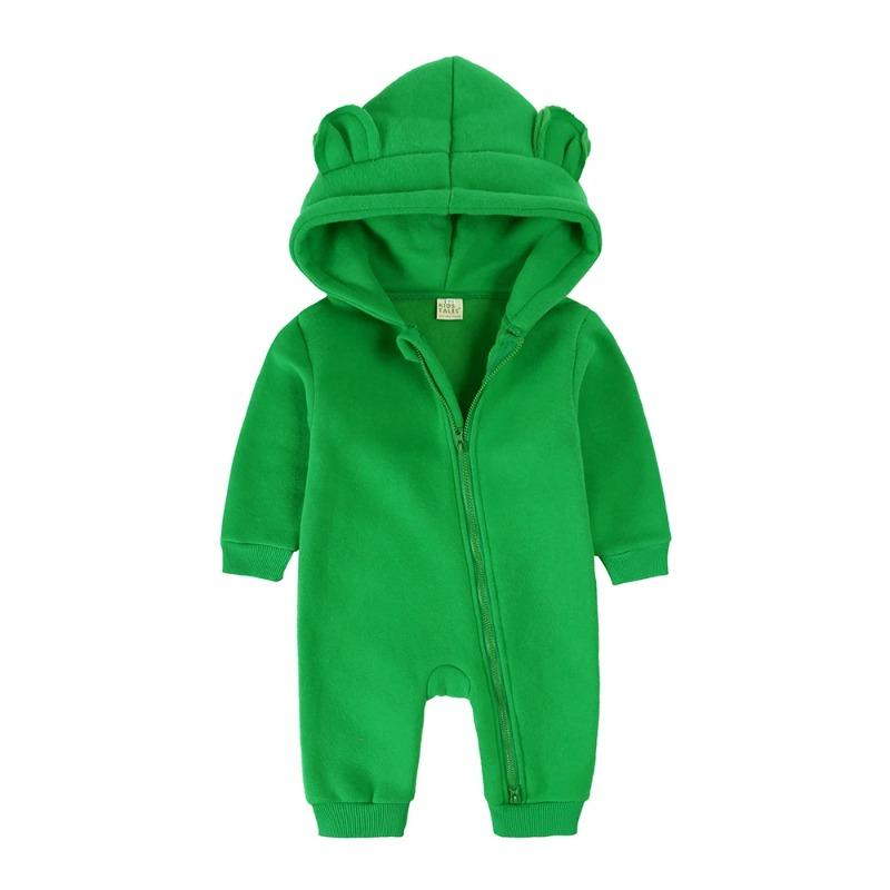 Baby Boys Girls Clothes Long Sleeve Rompers Solid Hoodies Bear Jumpsuit Costume Infant Onesies Bodysuit Newborn