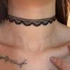 Neue Mode Unifarbene Spitze Blume Band Choker Halsband Schwarz Weiß Halskette Vintage Y2K Choker Kette Halsketten Party Schmuck