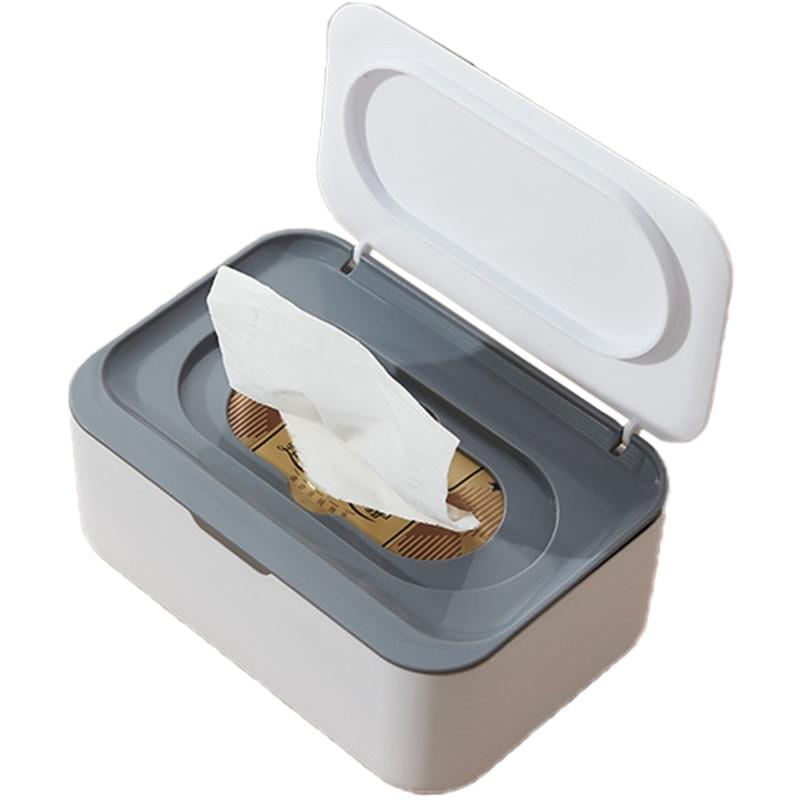 

Rectangular Tissue Box Decorative Paper Towel Container Wet Wipes Storage Container Refillable Napkin Dispenser with Lid сірий