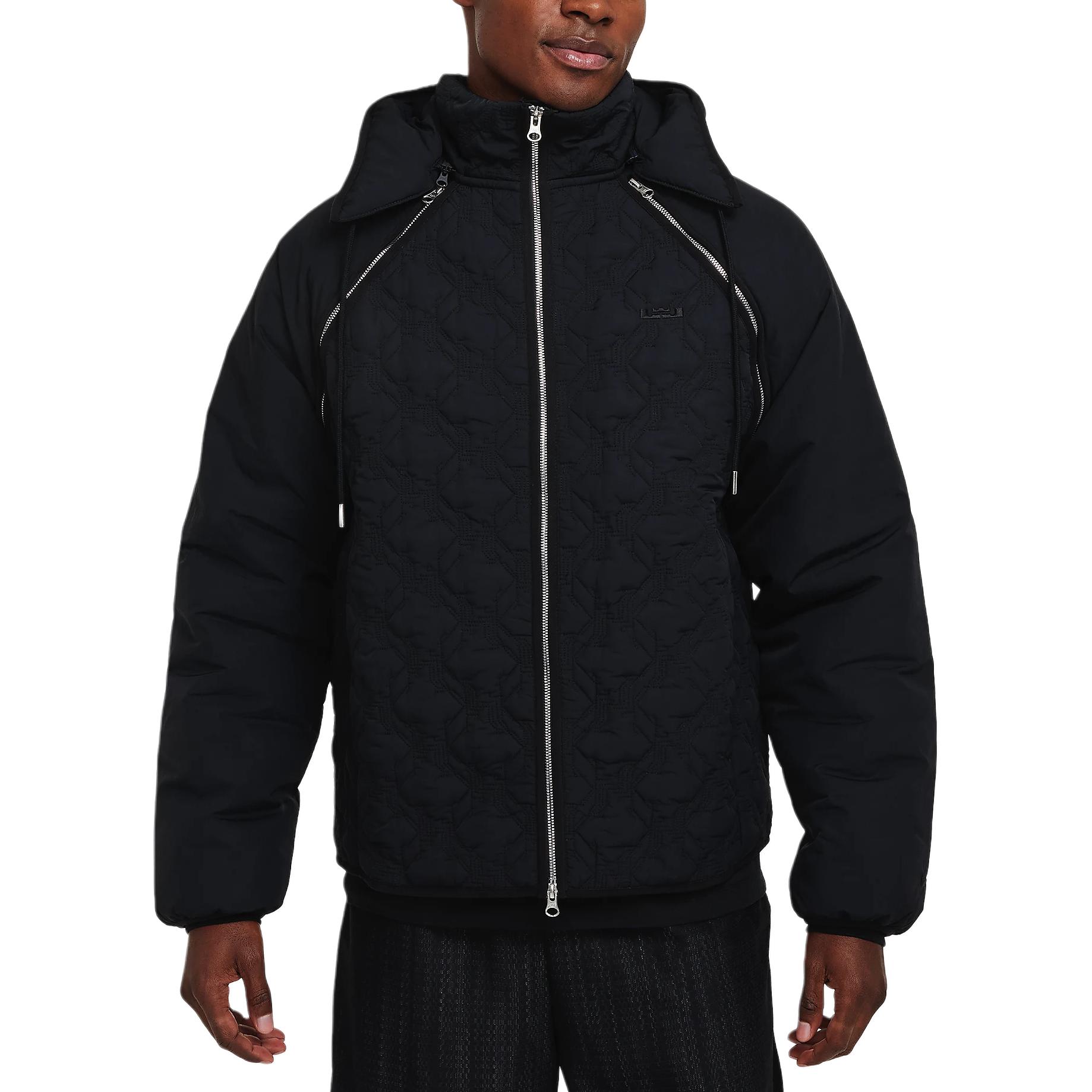 Nike Solid Color Hooded Zip-Up Long Sleeve Jacket Men Jackets Black FZ1032-010 L