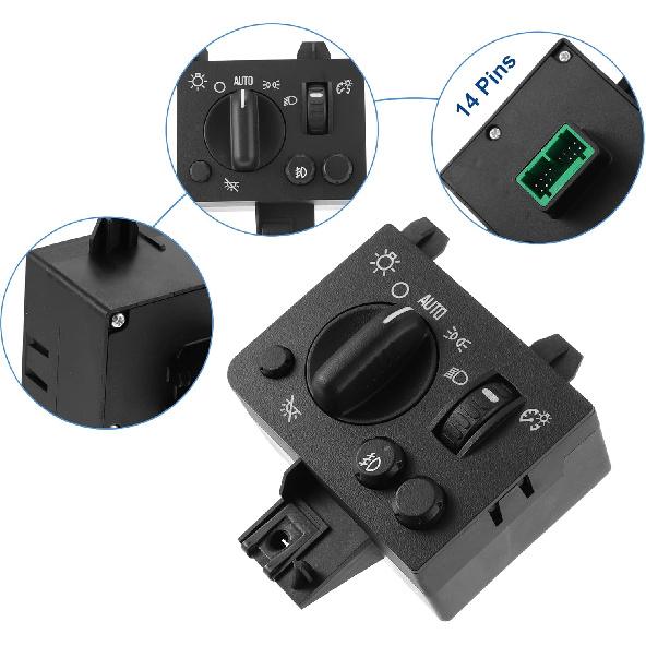 ACROPIX Car Headlight Switch Replacement for GMC Canyon for Chevy Colorado 2004-2012 No.20983208/15187089 - Pack of 1 Black