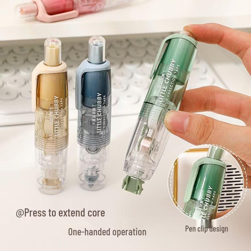 360° Rotating Correction Tape with Press-Type Replaceable Core for Students