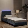 VidaXL Bed Frames with LED Lights, Upholstered Bed with Slat Base, Single Bed, Adult Bed, Modern, Dark Grey 3213758
