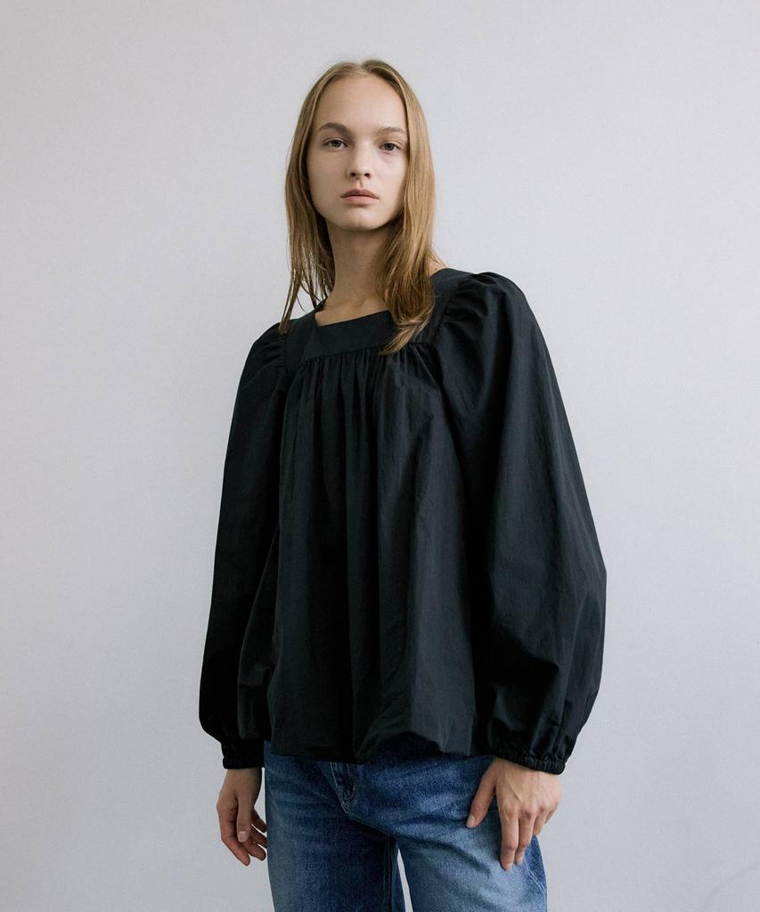 MAIS Square Neck Balloon Blouse / Black