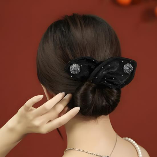 1/2/3/4Pcs Hairpin Bun Cover Rhinestones Inlaid French Style Spiral Hair Twist Bun