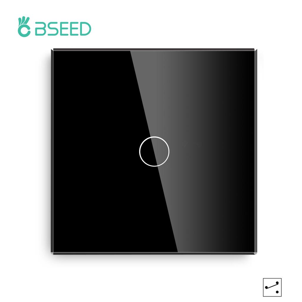 BSEED 1/2/3Gang Single Wall Touch Switches Double Triple Light Switches 1/2/3Way Multiple Control For Stairs Bedroom EU Standard