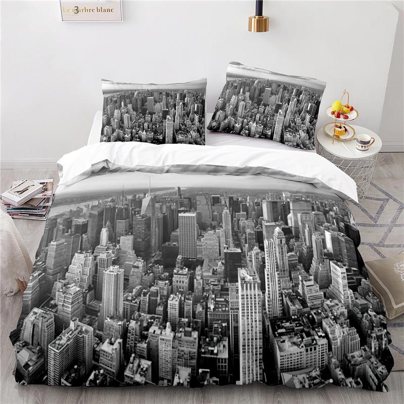 Statue of Liberty American City 3D Bedding Set Scenery Duvet Cover Set with Pillowcase Home Textile Twin Full Queen King Size