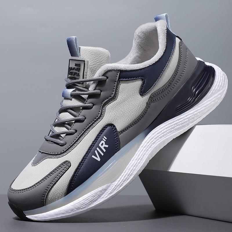 Sneakers Autumn and Winter New Versatile Fashion Velvet Warm Non-slip Men's Leisure Travel Dad Shoes