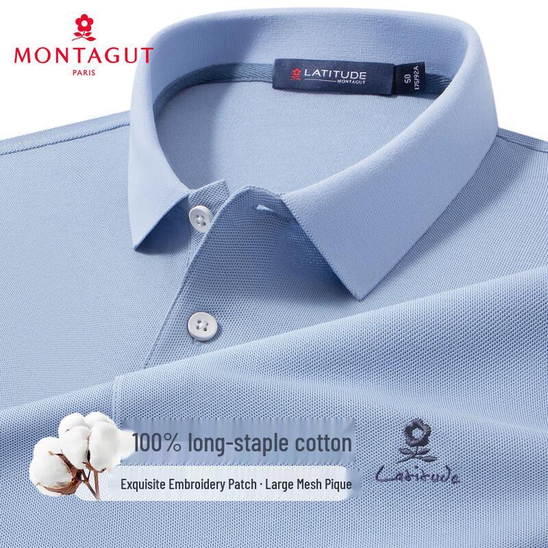 Polo da uomo MONTAGUT in piqué a nido d'ape 100% cotone a fibra lunga