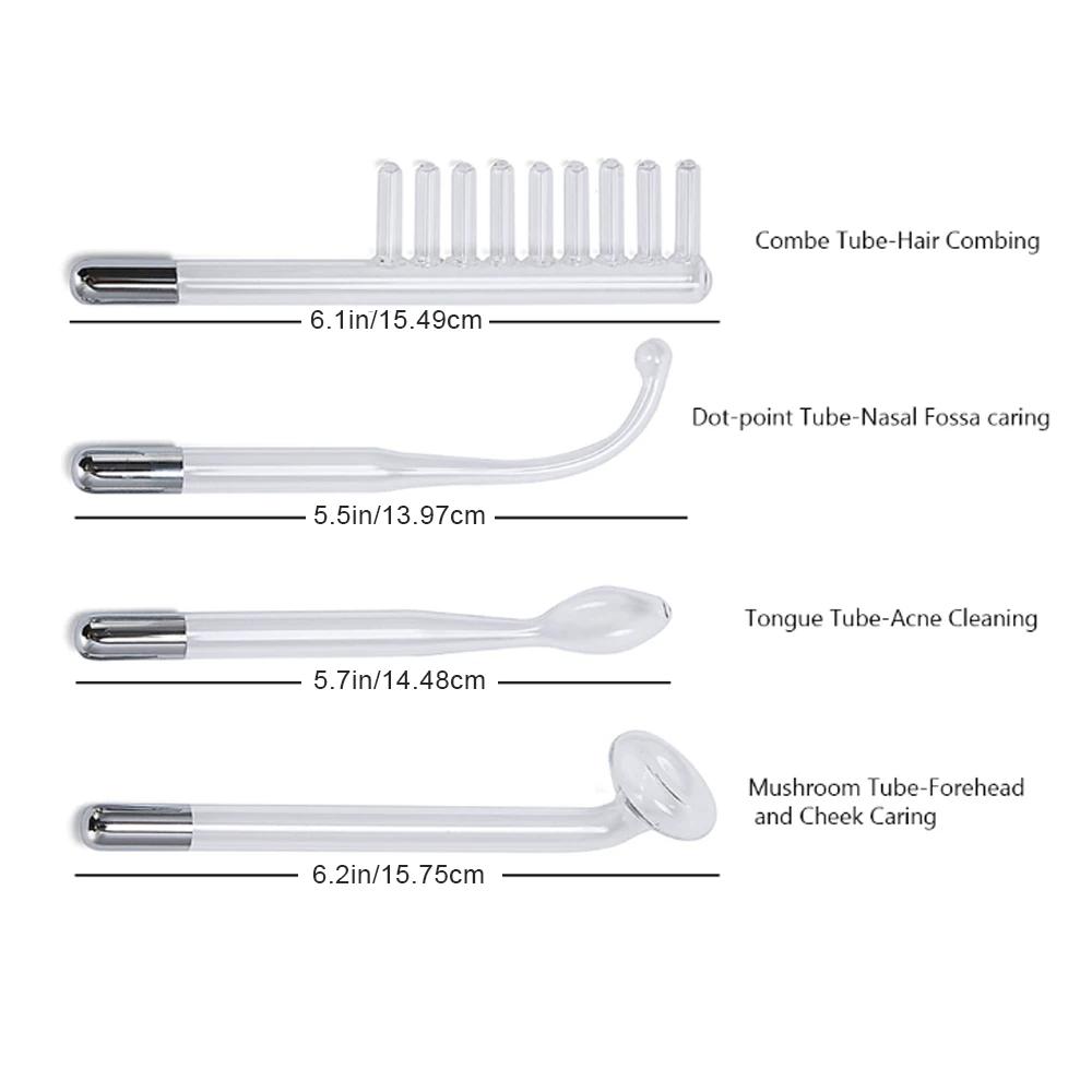 4 i 1 elektrodestav høyfrekvent elektroterapi glassrør Skjønnhetsenhet Akneflekkfjerner Ansiktsbehandling Antirynke Hudpleie Spa