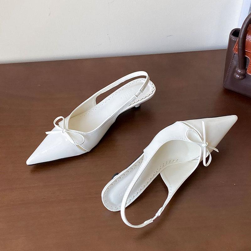 

Fashion Fashion Pointed Toe Ladies Low Heel Sandals Shoes Casual Female Slip On Footwear Elegant Women Heeled Sandals Shoes 35 бежевый