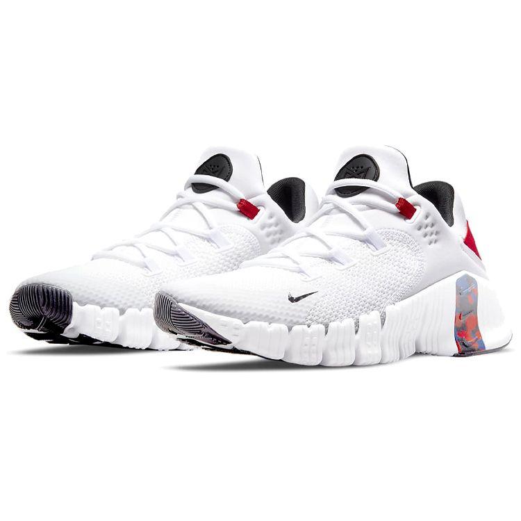 Nike Scarpe da Ginnastica Unisex Free Metcon 4 Giorno dei Veterani Bianco Rosso Ginnasio Blu Reale Profondo DJ3020-106