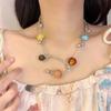 Punk Aesthetic Bead Chain Necklace Colorful Clavicle Chain Fashion Collarbone Necklace  Women